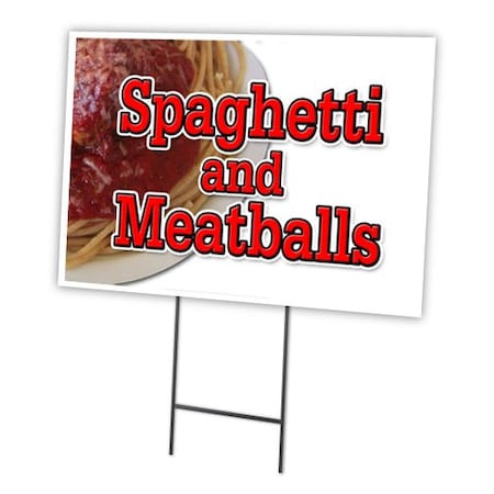 Spaghetti And Meatballs Yard Sign & Stake Outdoor Plastic Coroplast Window